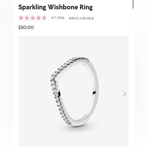 Pandora Sparkling Wishbone Ring